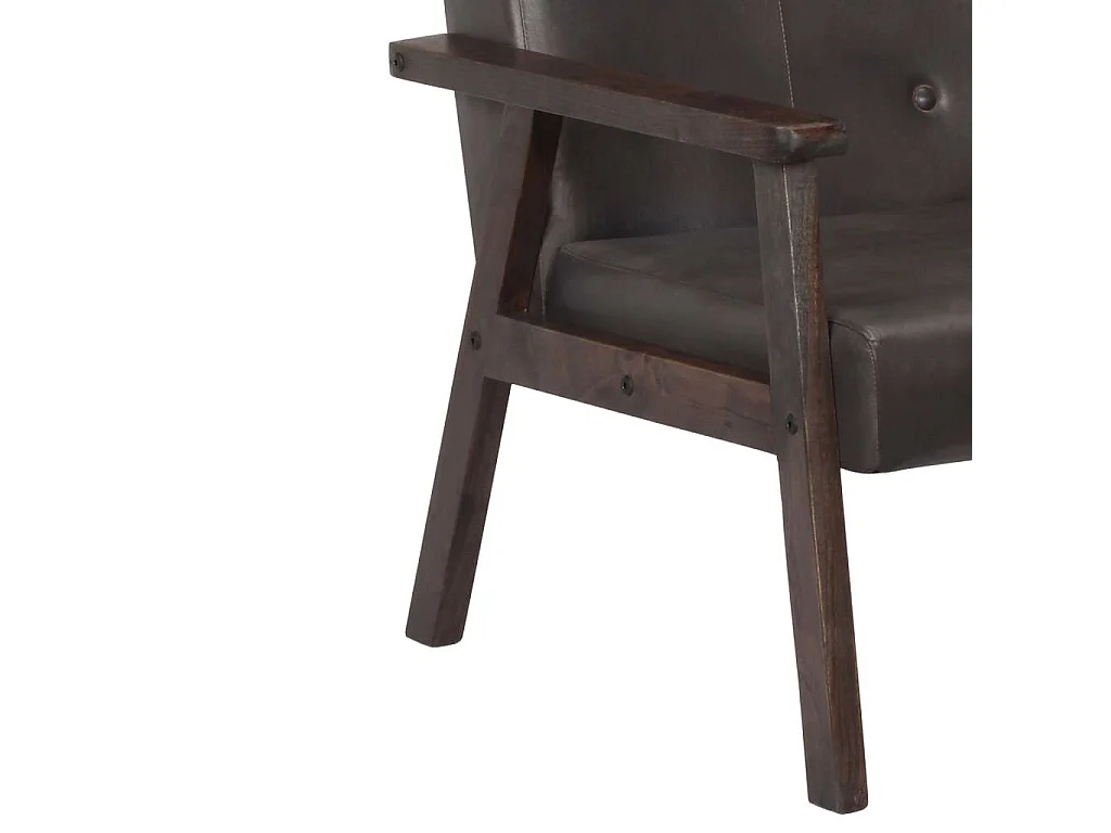Fauteuil Gris Cuir véritable 5