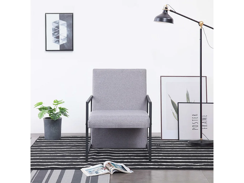 Fauteuil Gris clair Tissu 6
