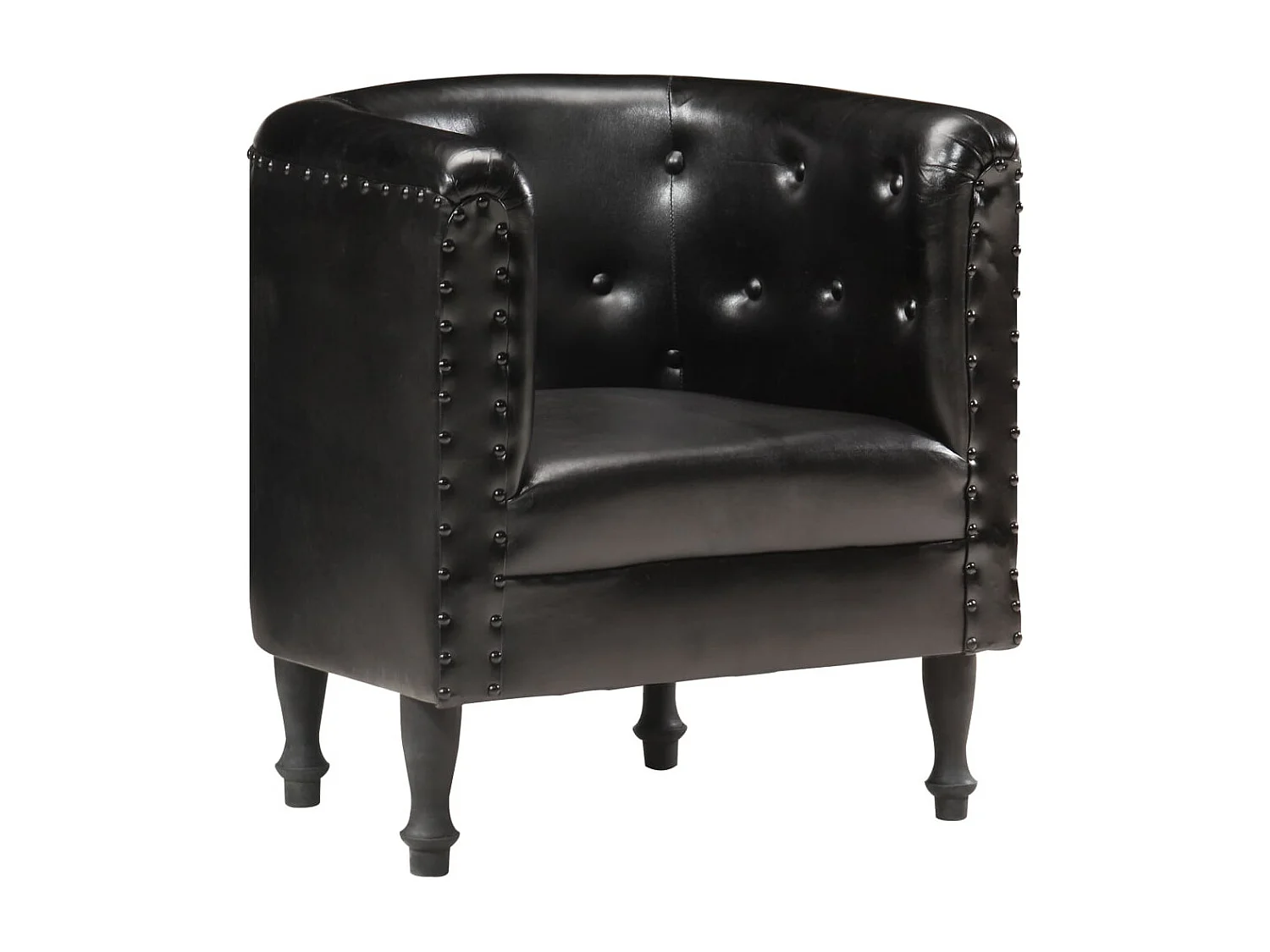 Fauteuil Noir Cuir véritable 8