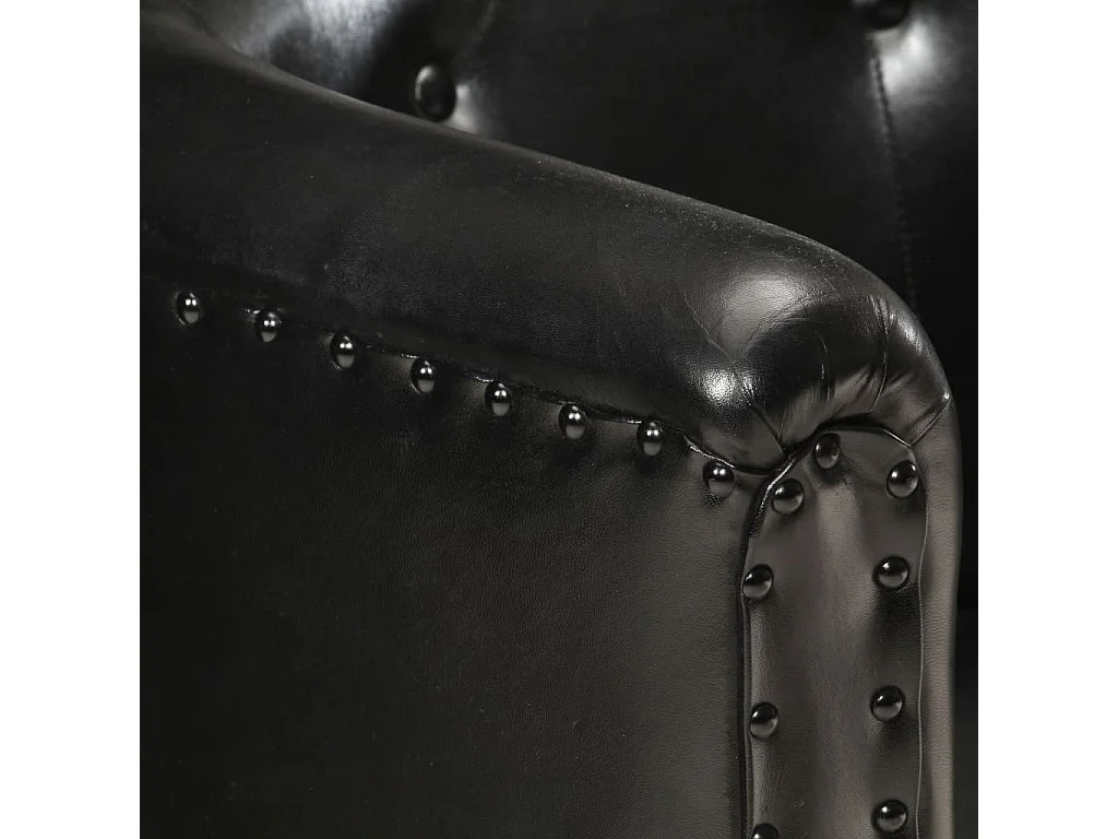 Fauteuil Noir Cuir véritable 8