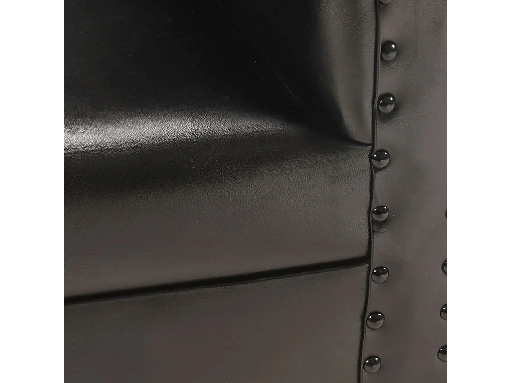 Fauteuil Noir Cuir véritable 8