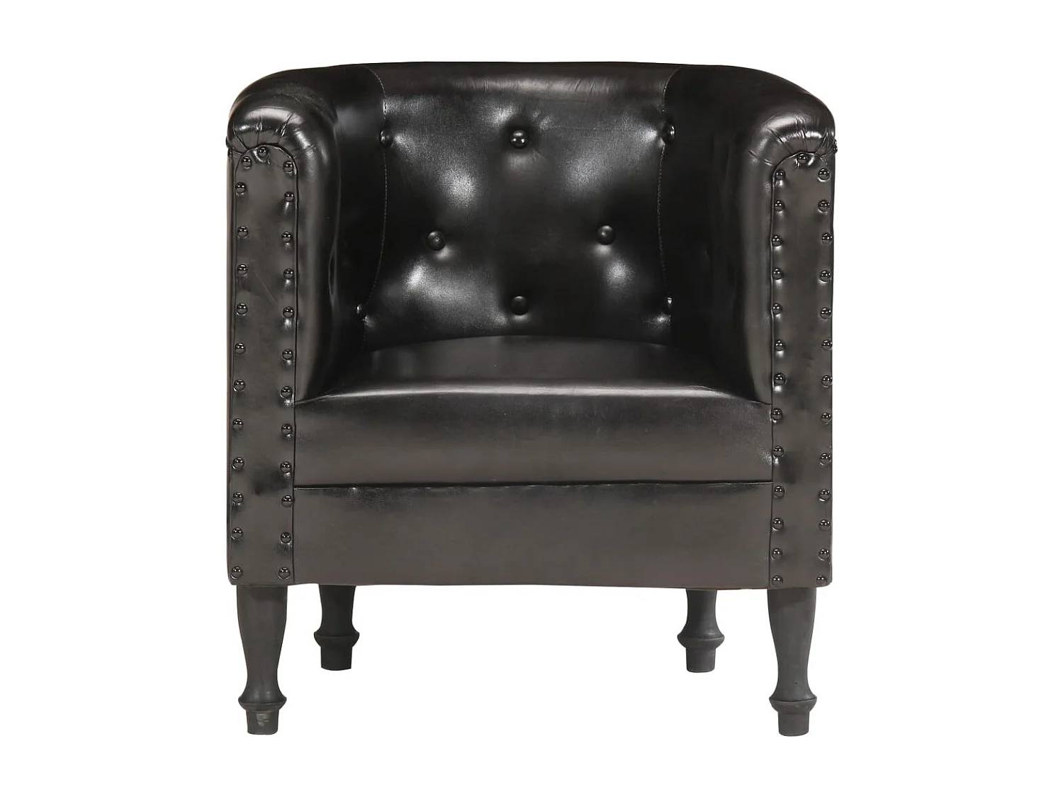 Fauteuil Noir Cuir véritable 8