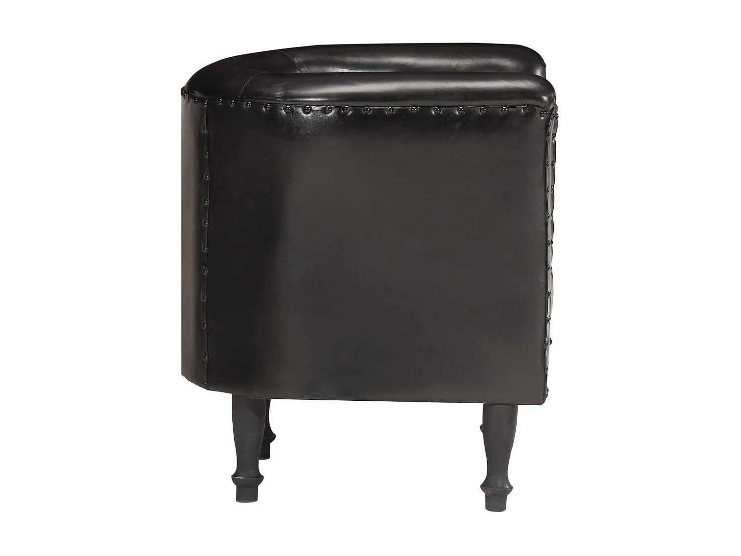 Fauteuil Noir Cuir véritable 8