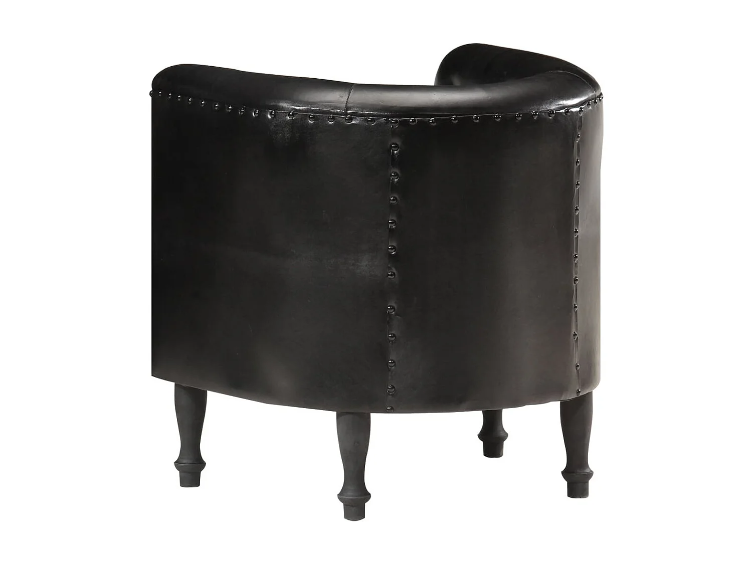 Fauteuil Noir Cuir véritable 8
