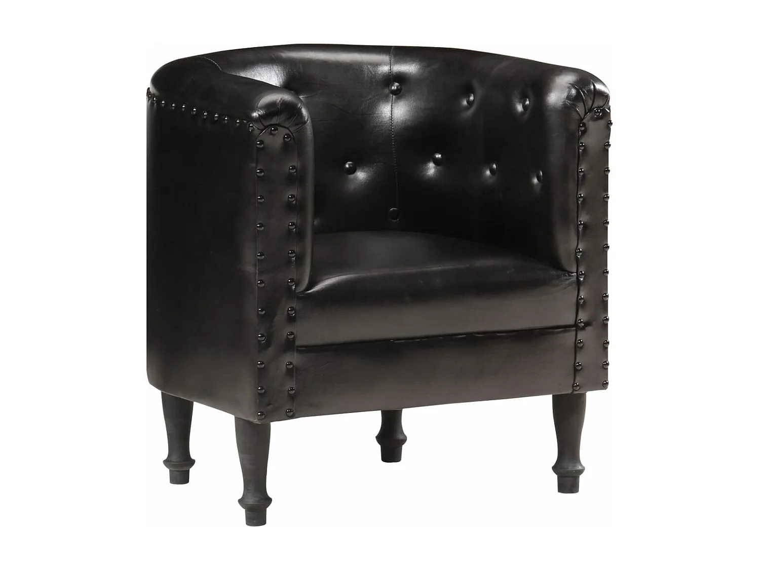 Fauteuil Noir Cuir véritable 8