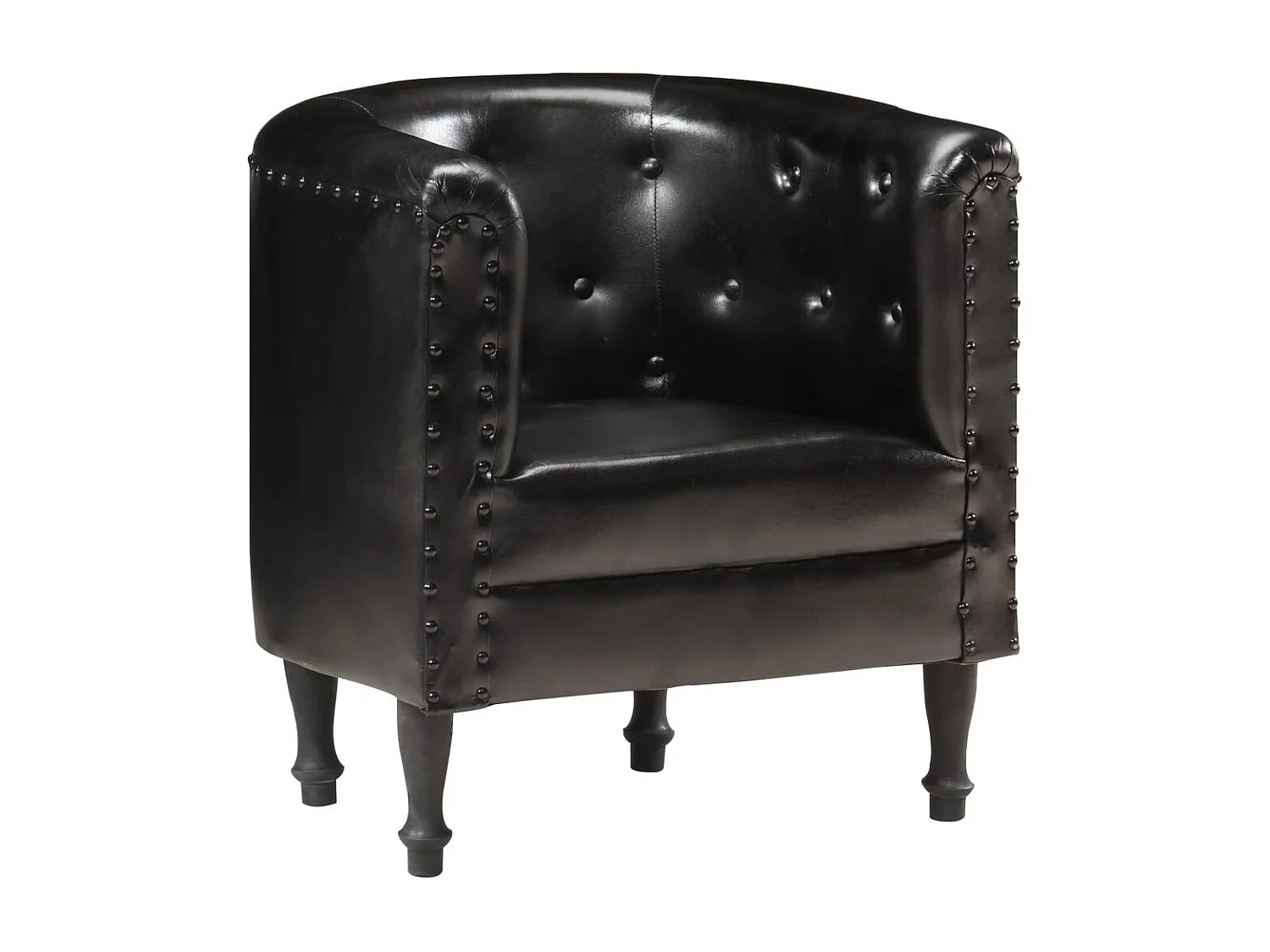 Fauteuil Noir Cuir véritable 8