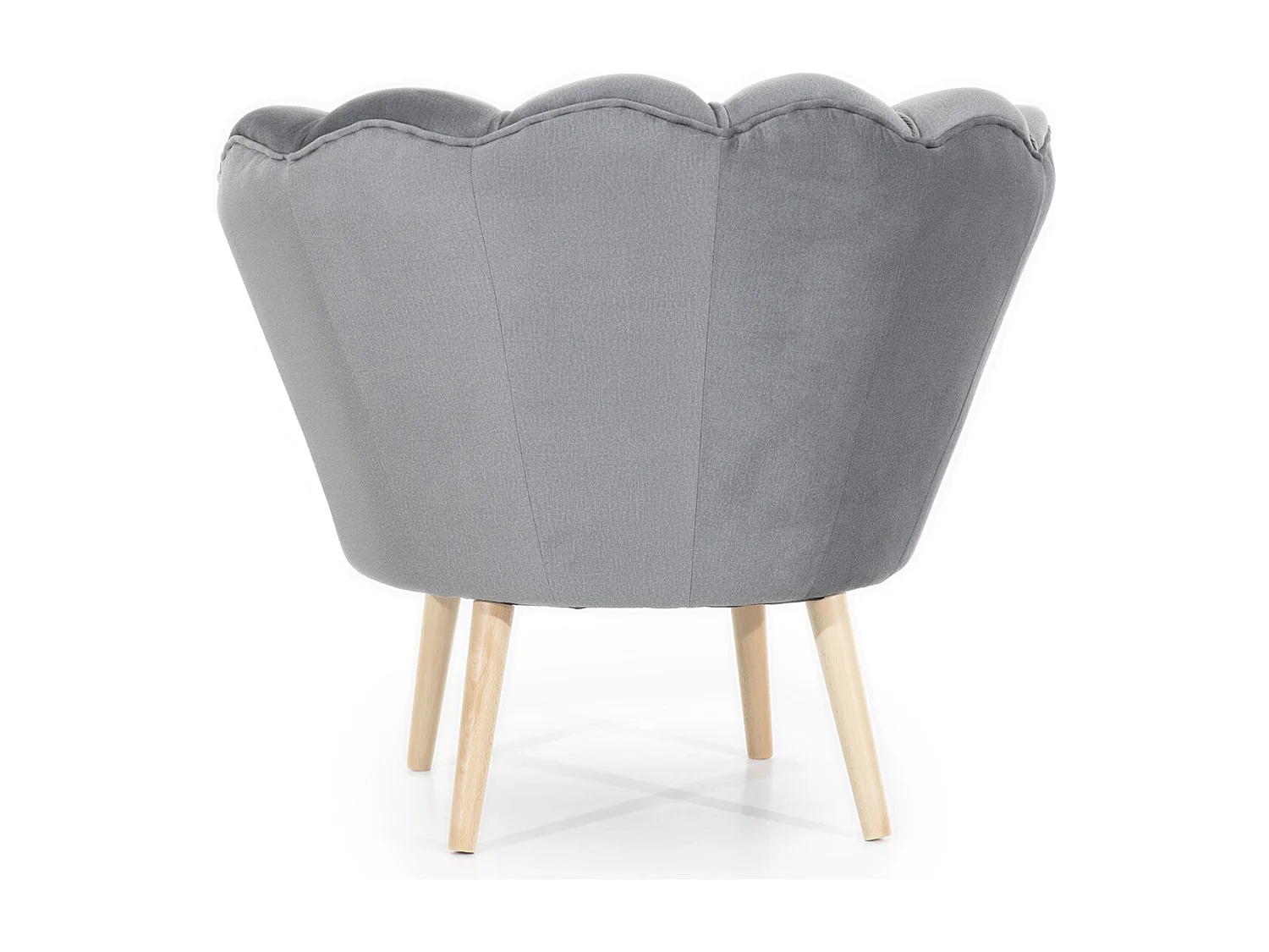 Fauteuil coquillage velours marron clair Skidra