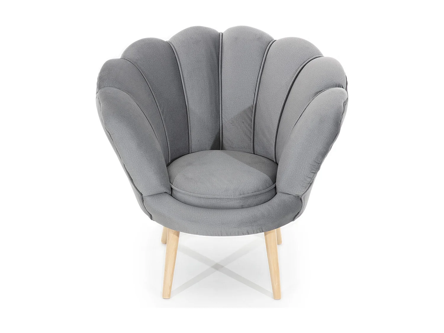 Fauteuil coquillage velours marron clair Skidra