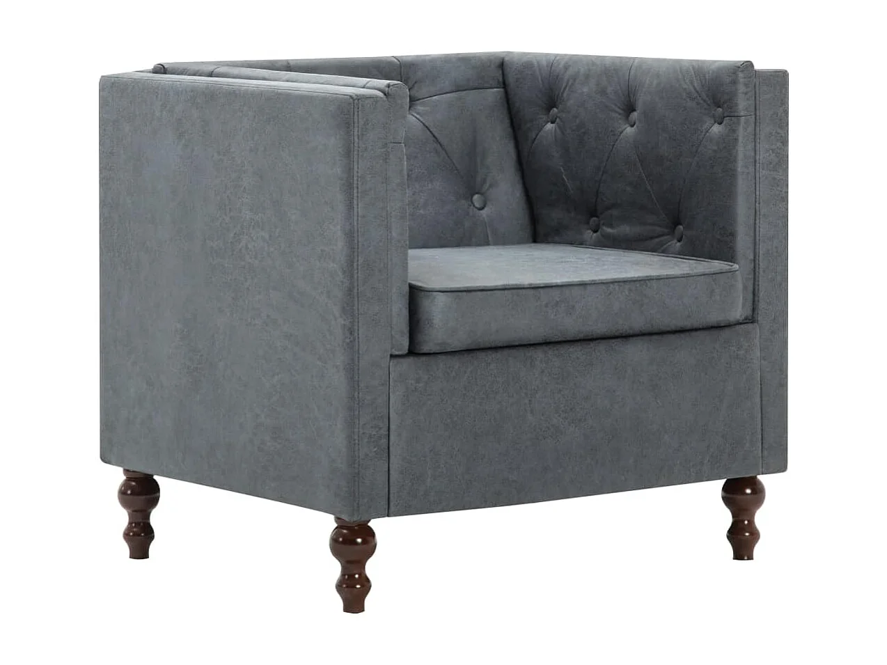 Fauteuil Gris Tissu Koza