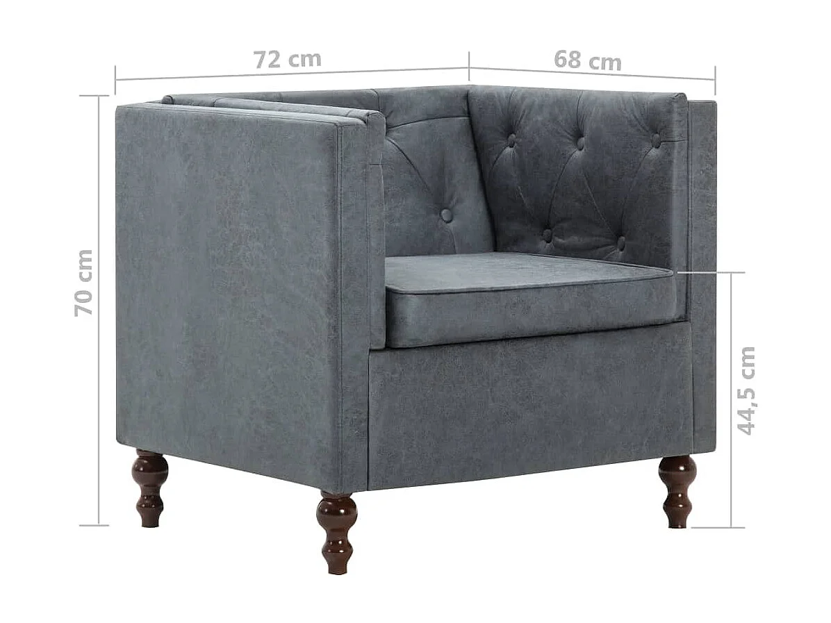 Fauteuil Gris Tissu Koza