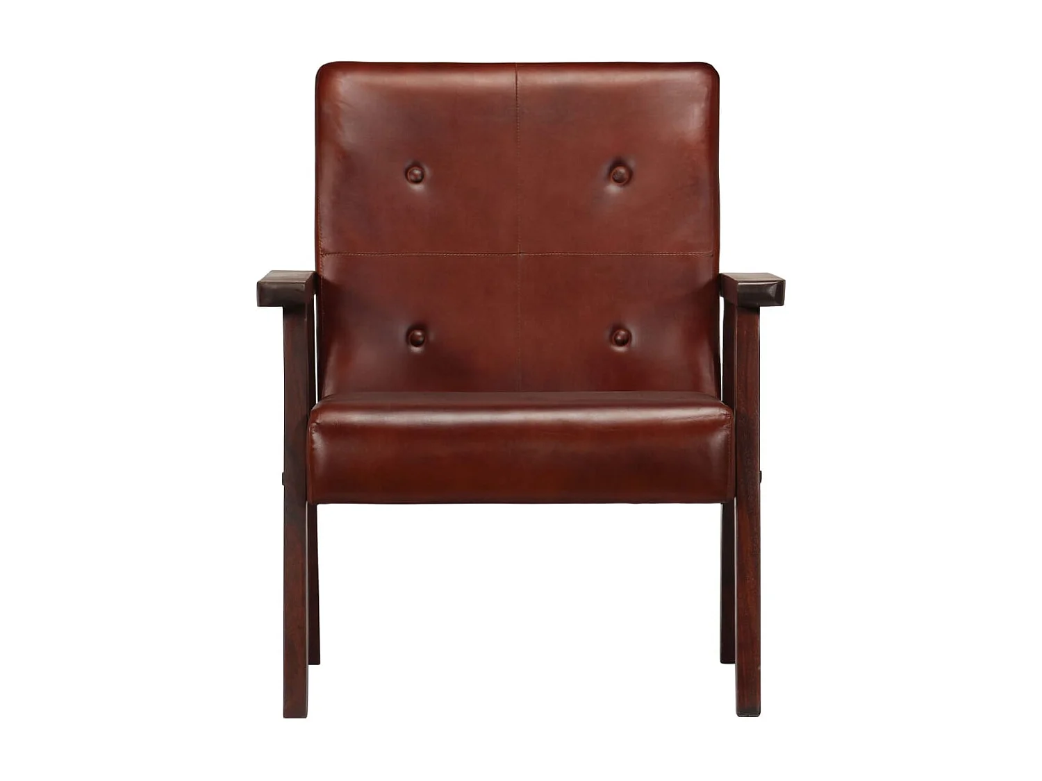 Fauteuil Marron Cuir véritable 8