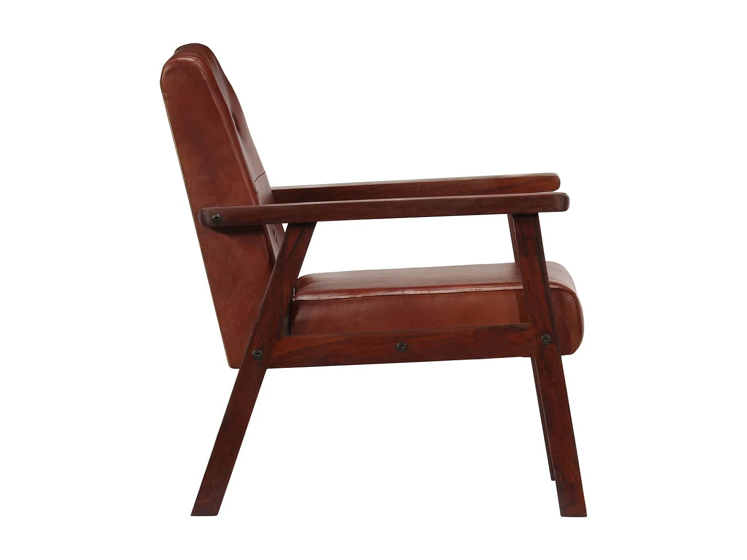 Fauteuil Marron Cuir véritable 8
