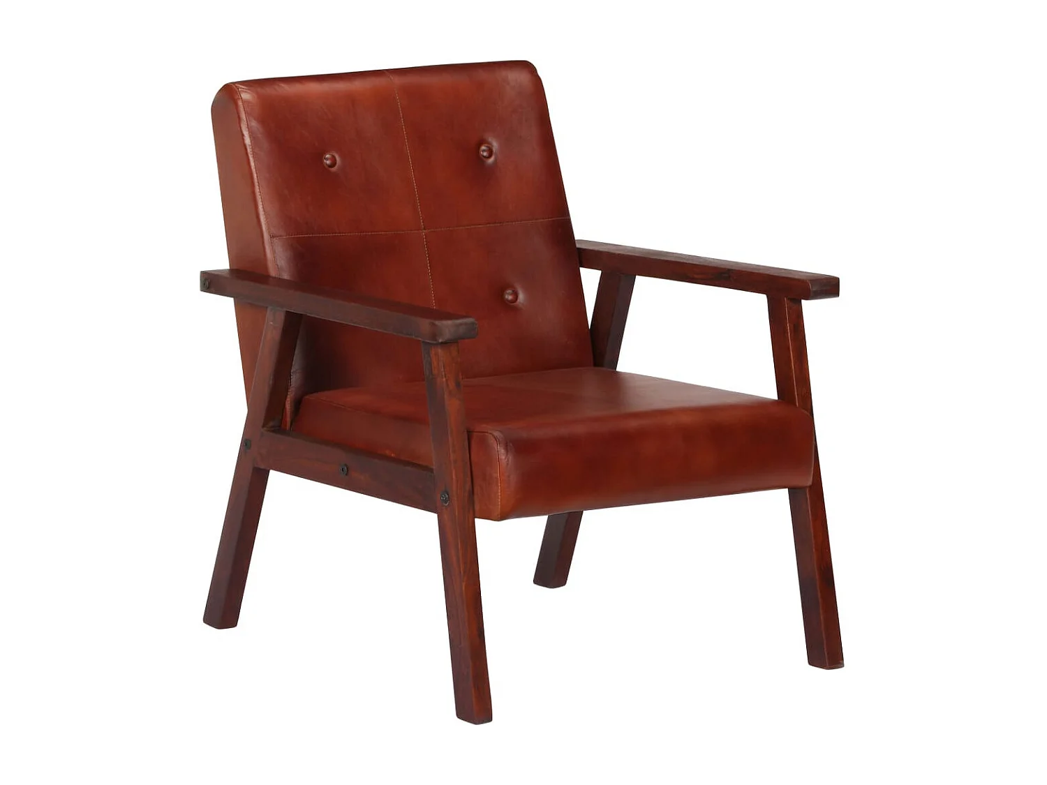 Fauteuil Marron Cuir véritable 8