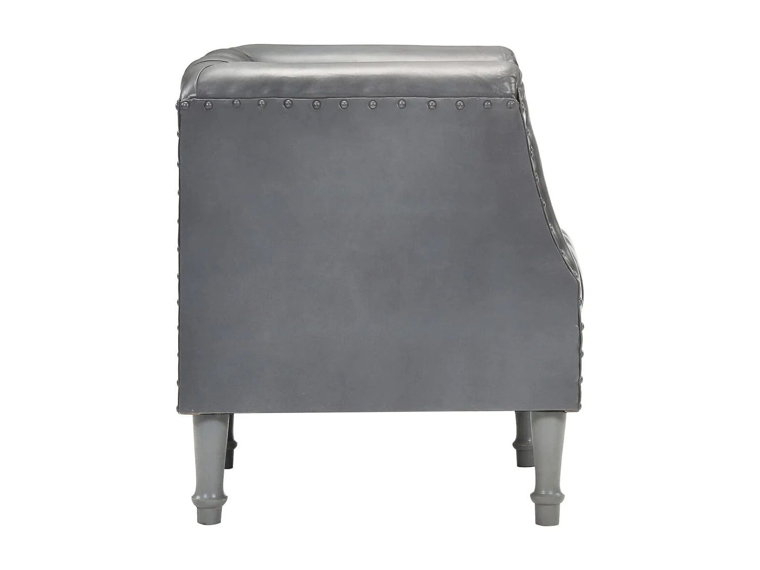 Fauteuil Gris Cuir véritable de chèvre