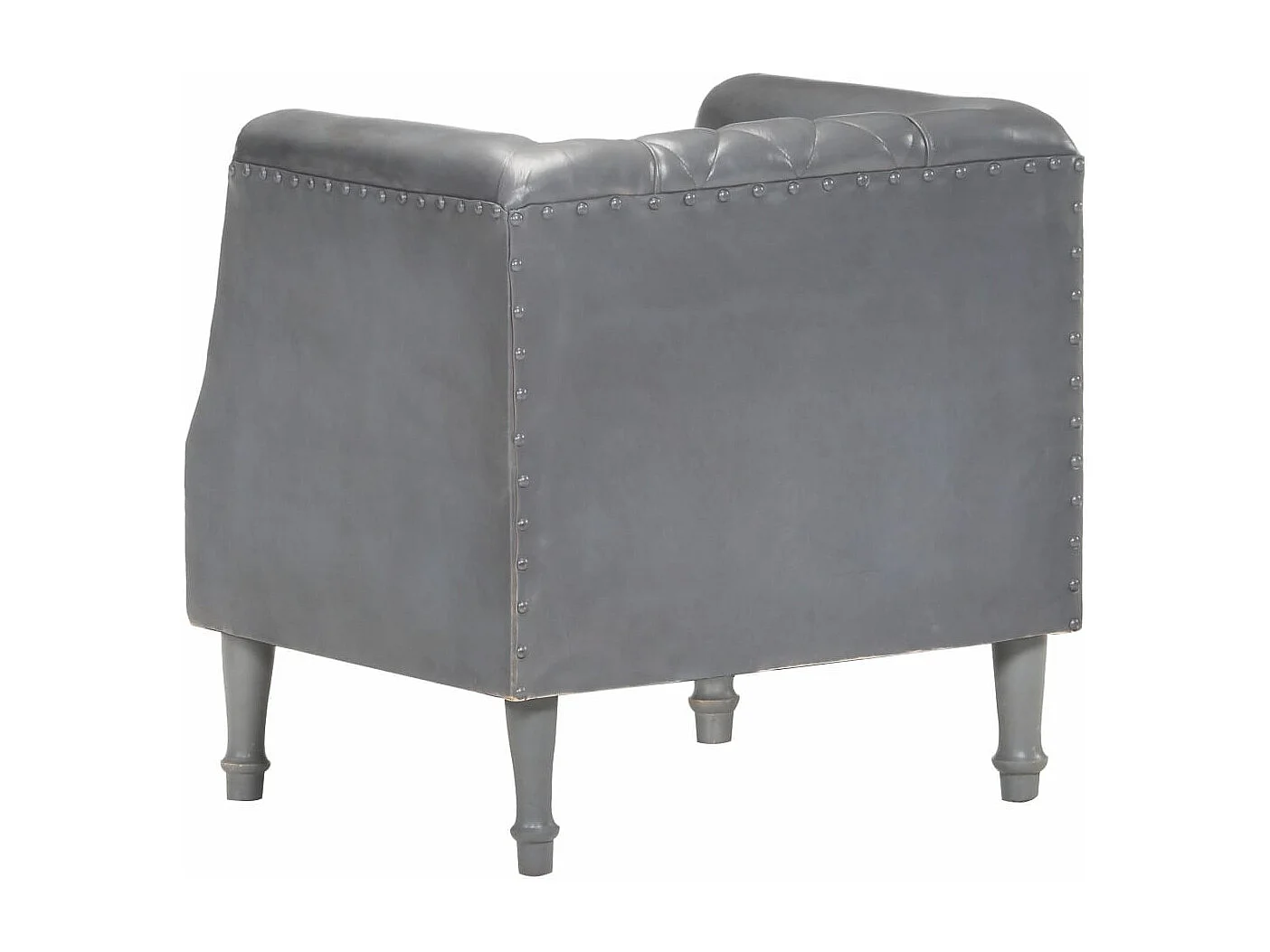 Fauteuil Gris Cuir véritable de chèvre
