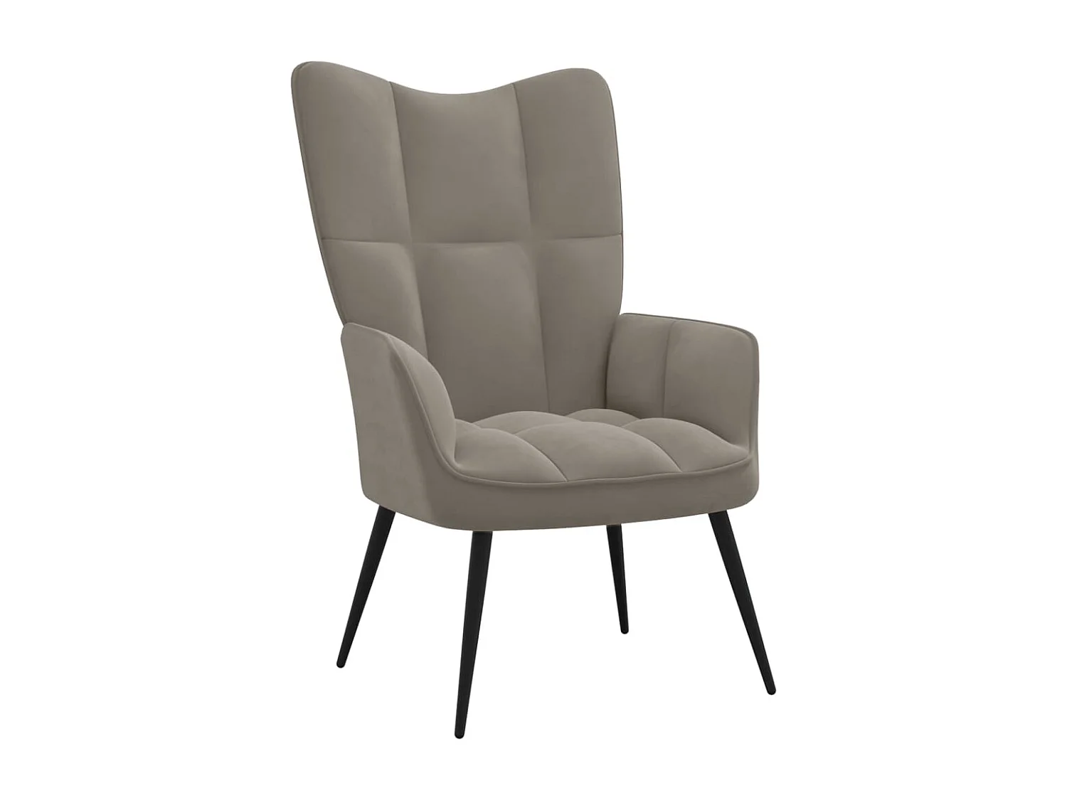 Fauteuil bergère Gris clair Velours