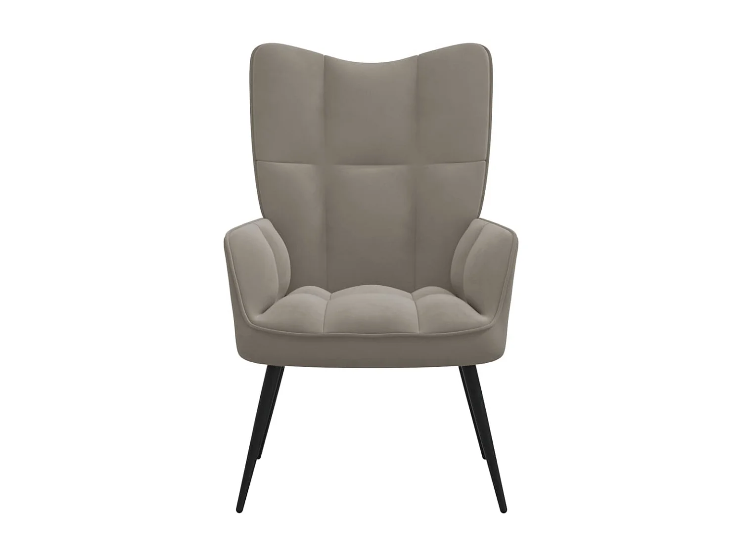 Fauteuil bergère Gris clair Velours