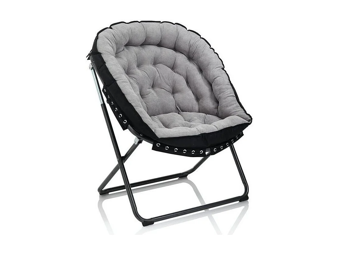 Fauteuil velours gris et pied métal noir Iful