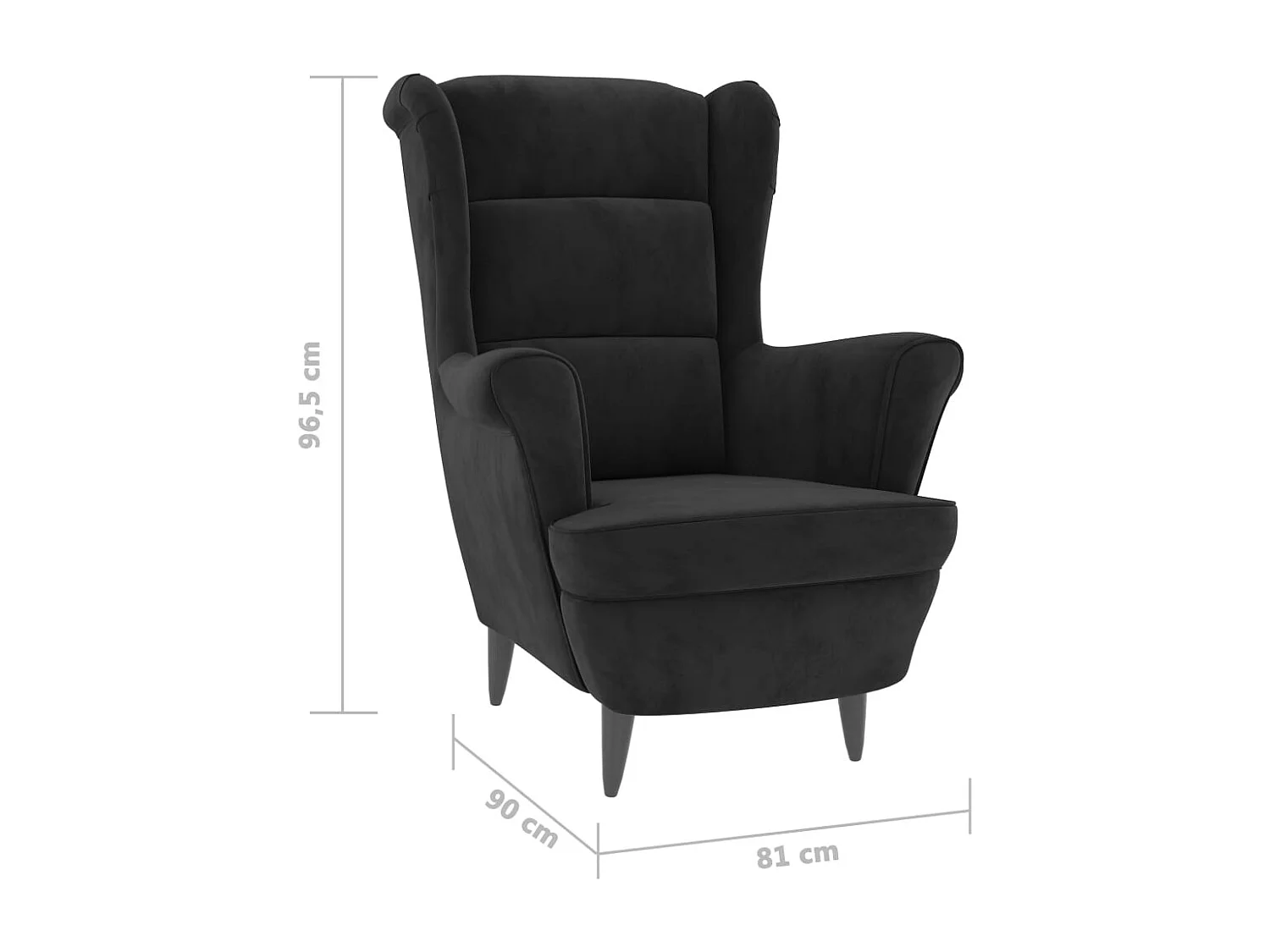 Fauteuil Noir Velours 3