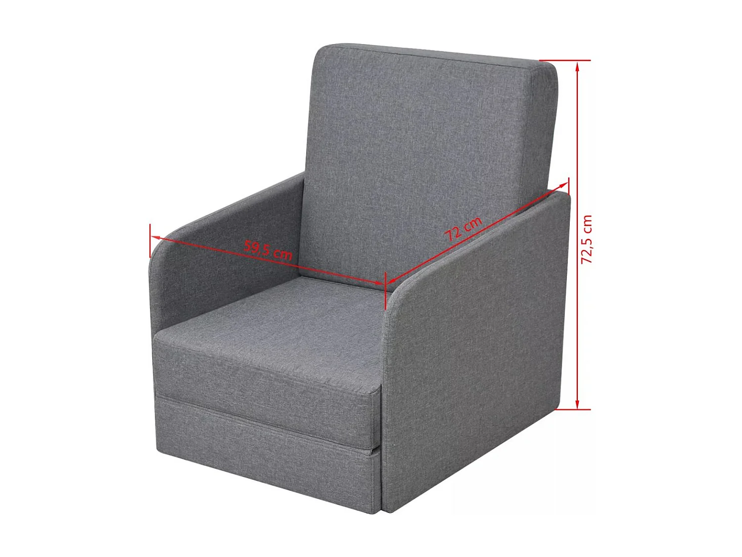 Fauteuil convertible Gris clair Tissu