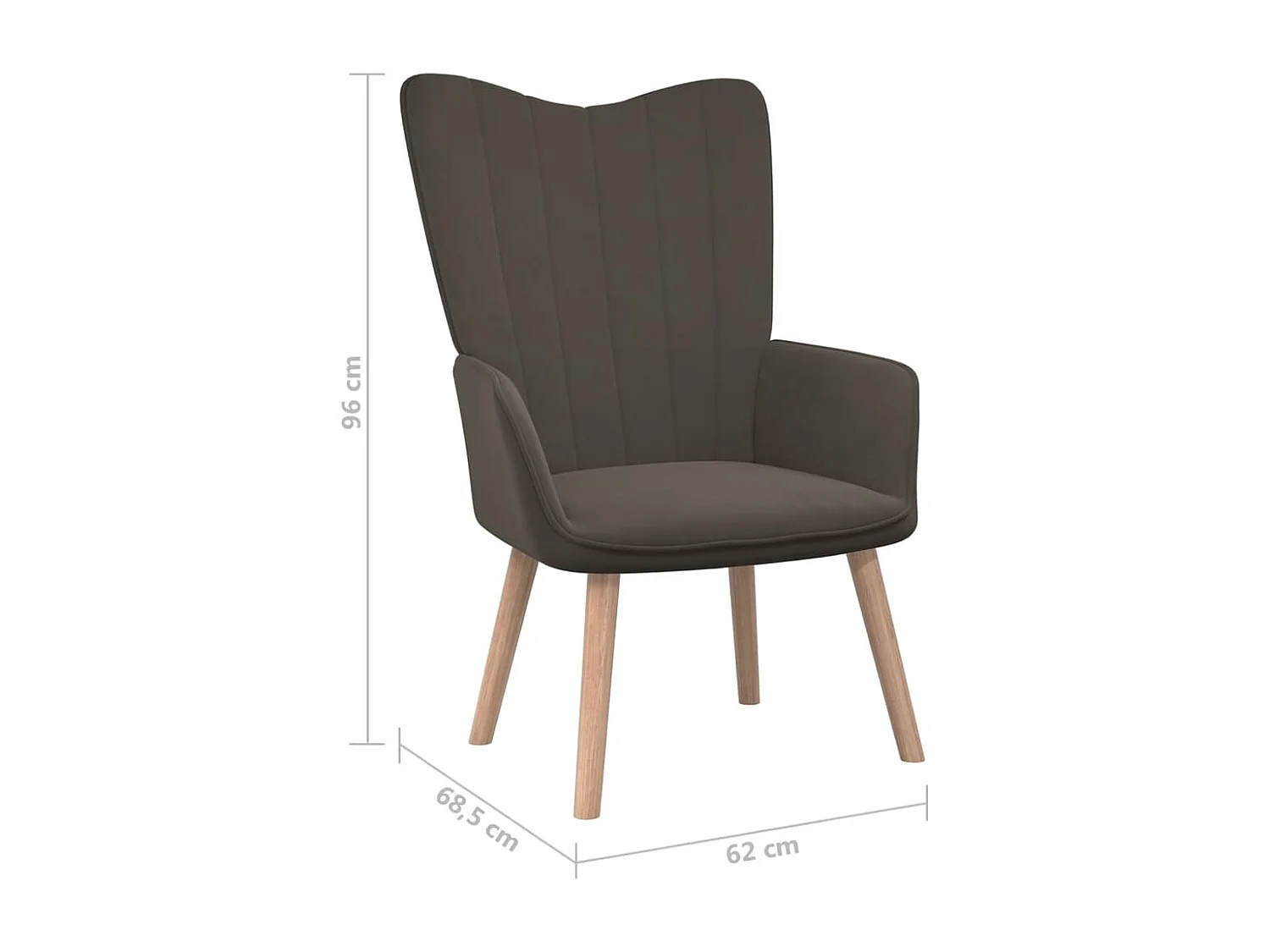 Fauteuil scandinave Gris foncé Velours