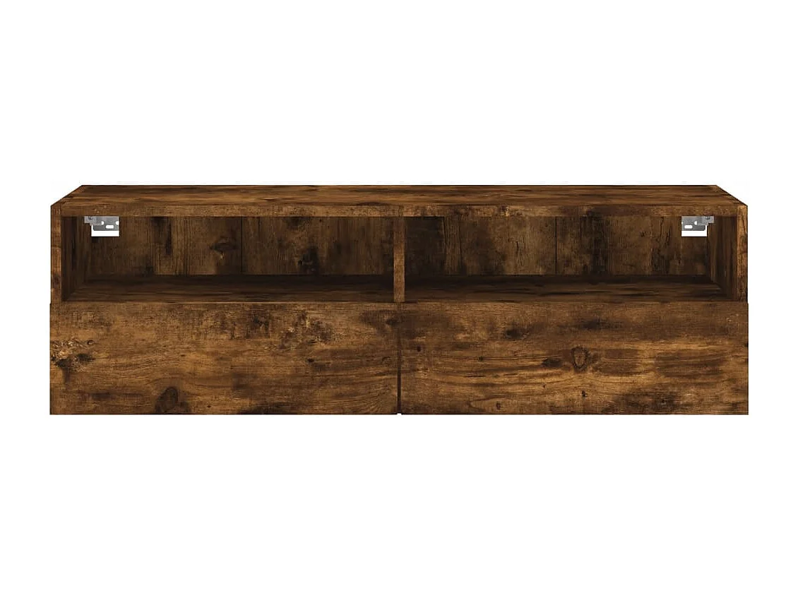 Meuble TV mural chêne fumé 100x30x30 bois d'ingénierie