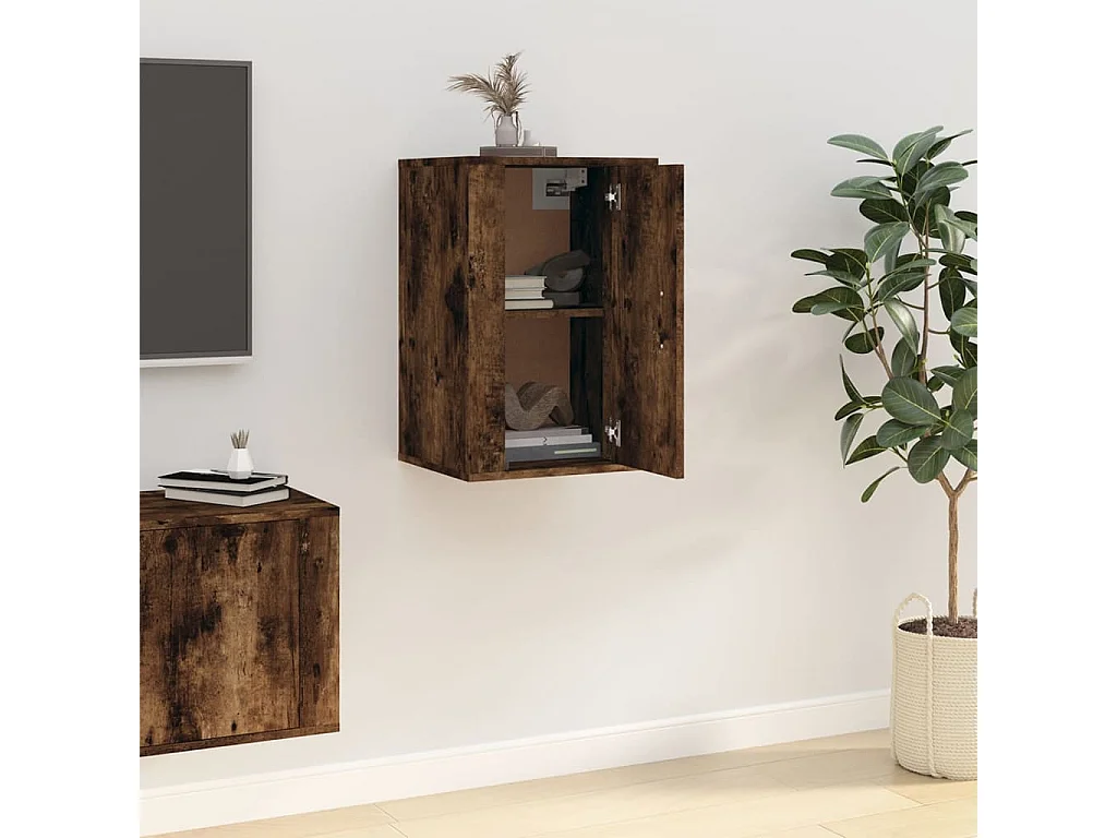 Meuble TV mural Chêne fumé 40x34,5x60