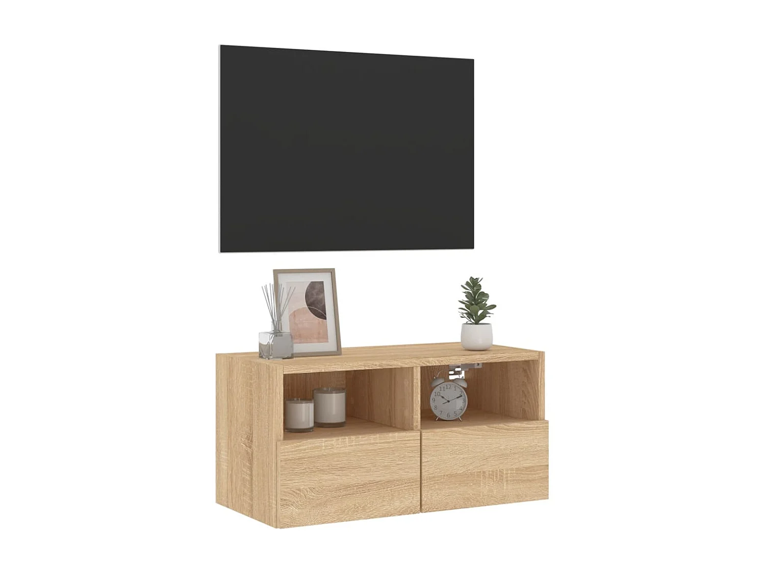 Meuble TV mural chêne sonoma 60x30x30 bois d'ingénierie
