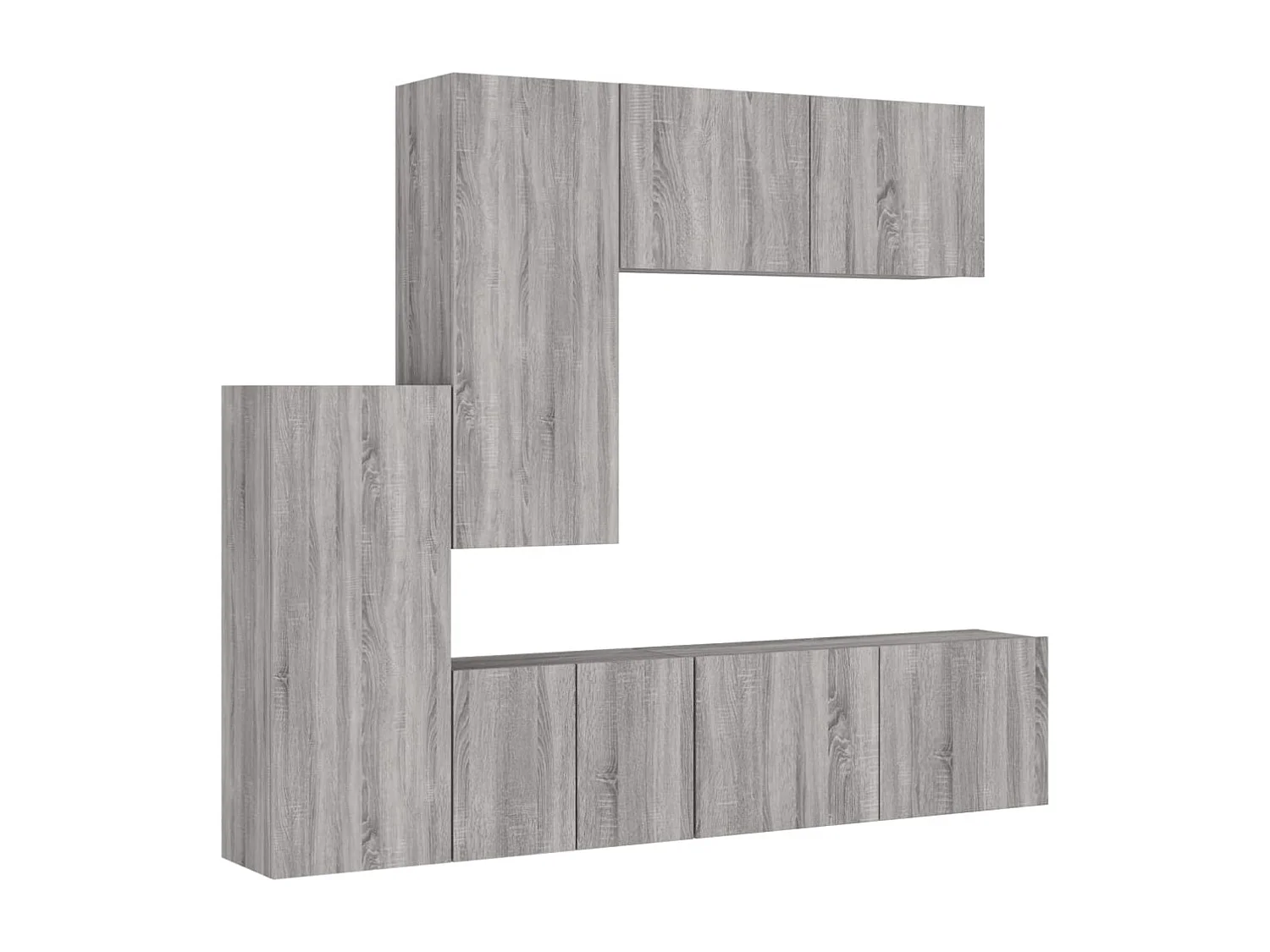 Unité murale TV 5 pc sonoma gris bois d'ingénierie