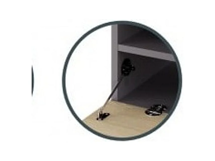 Meuble TV 2 niche 1 porte bois foncé et noir Genova 120cm