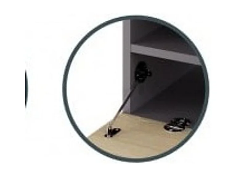 Meuble TV 2 niche 1 porte bois foncé et noir Genova 120cm