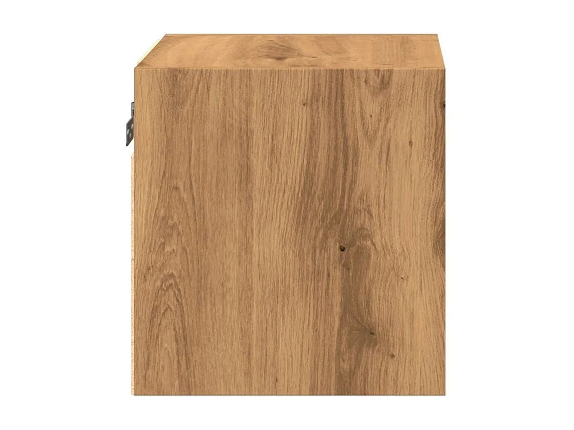 Meuble TV muraux lumière LED 2 pc chêne artisanal