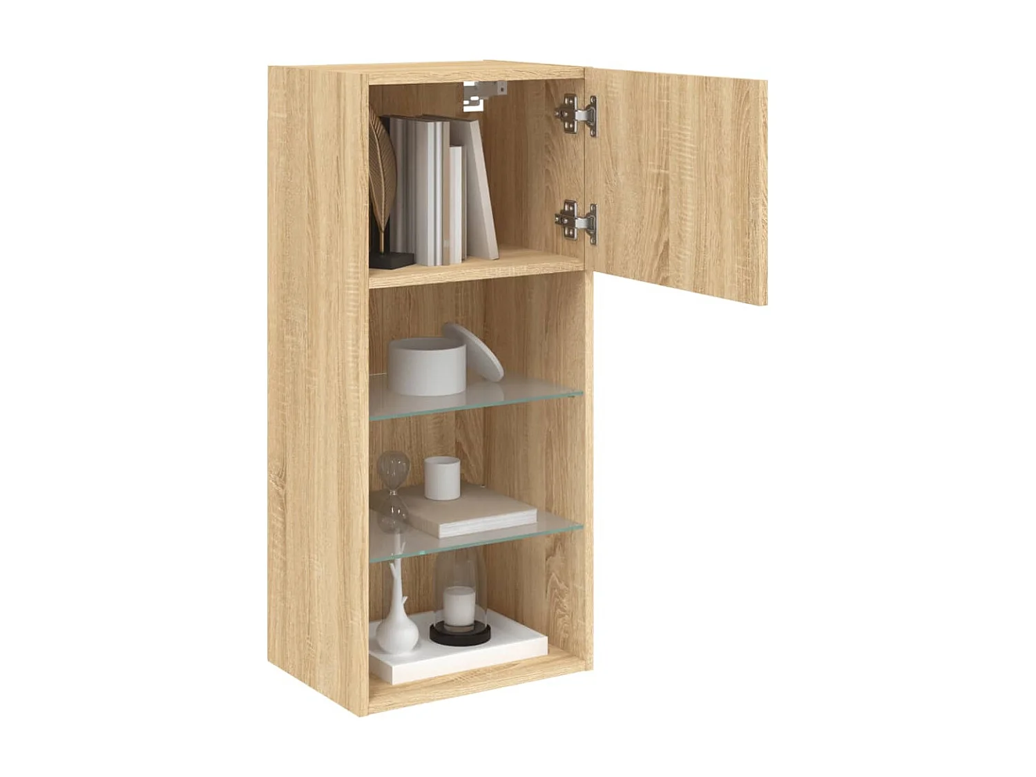 Meuble TV avec lumière LED chêne sonoma 40,5x30x90