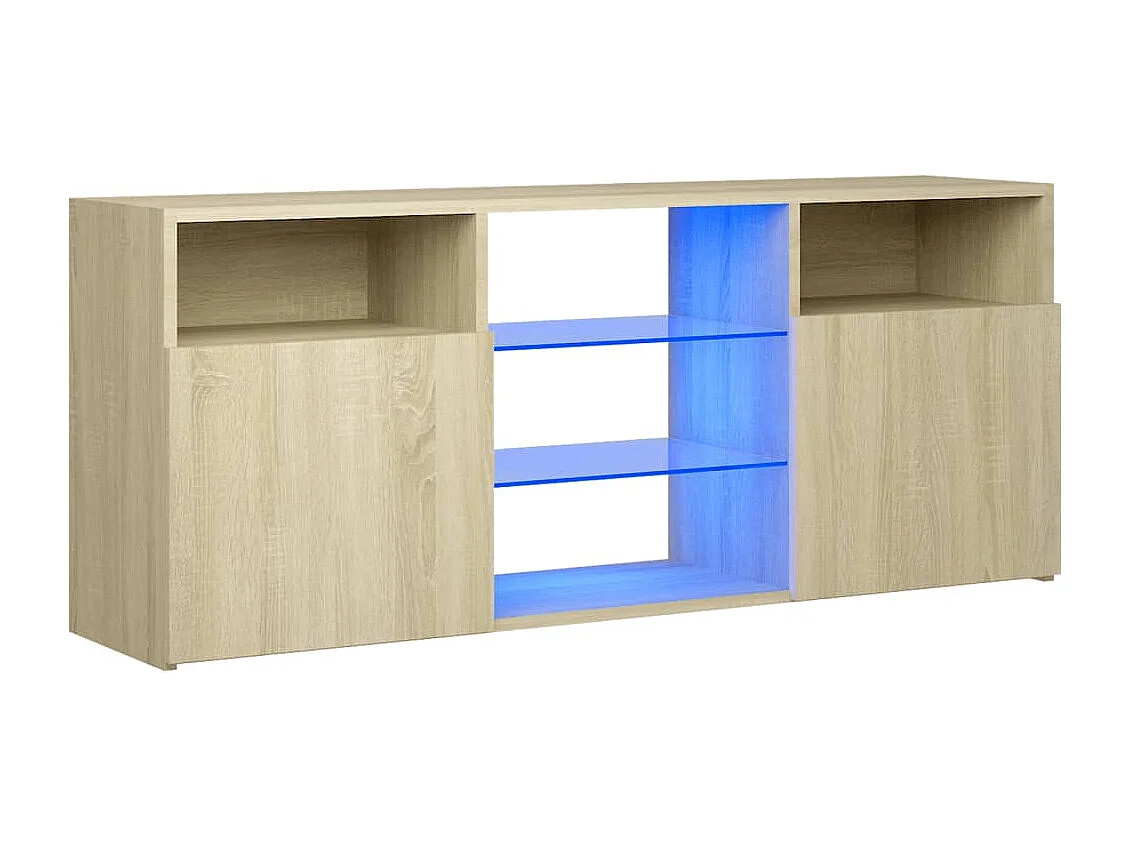 Meuble TV avec lumière LED Chêne sonoma 120x30x50