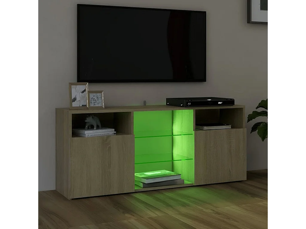 Meuble TV avec lumière LED Chêne sonoma 120x30x50