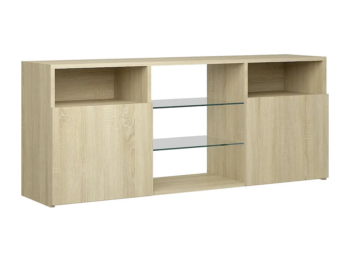 Meuble TV avec lumière LED Chêne sonoma 120x30x50