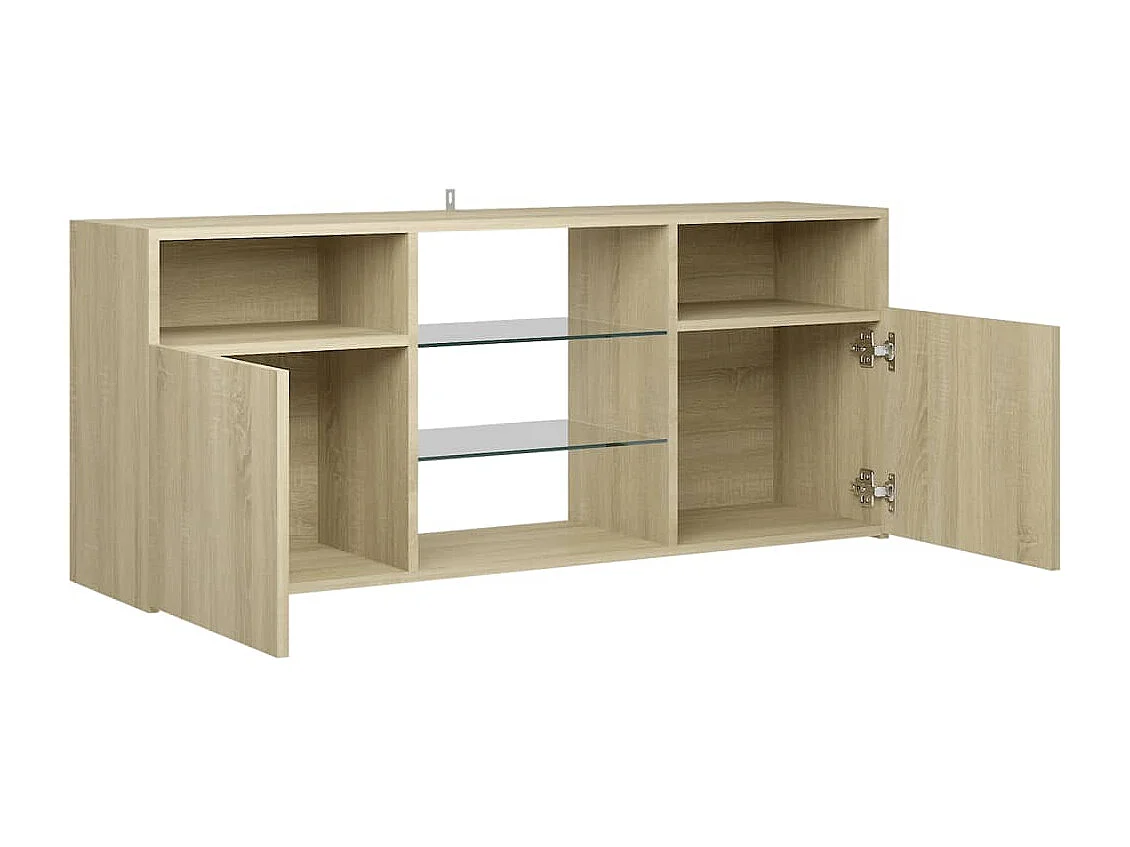 Meuble TV avec lumière LED Chêne sonoma 120x30x50