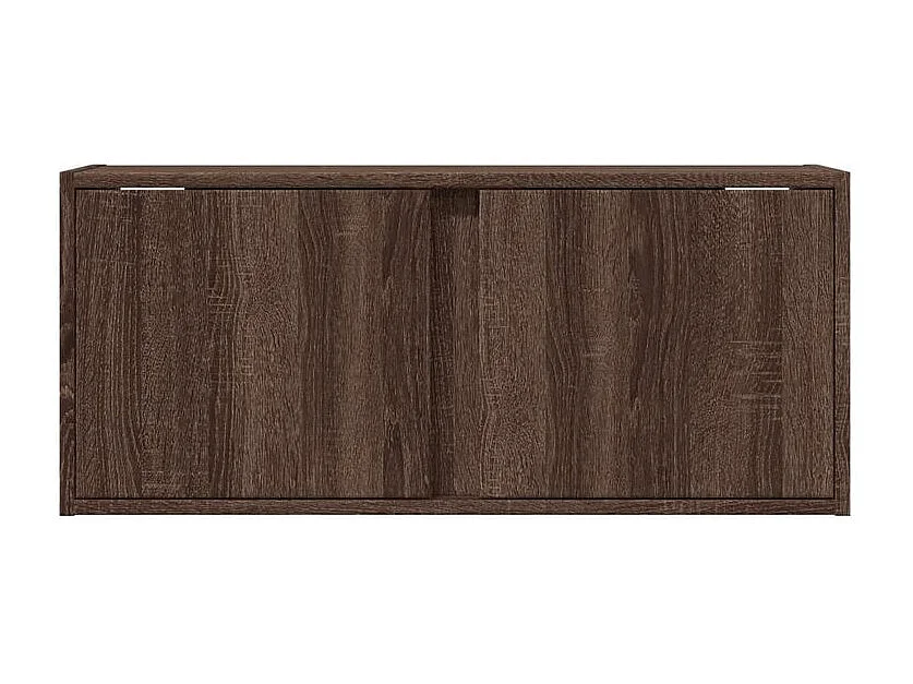 Meuble TV mural avec lumière LED chêne marron 80x31x35