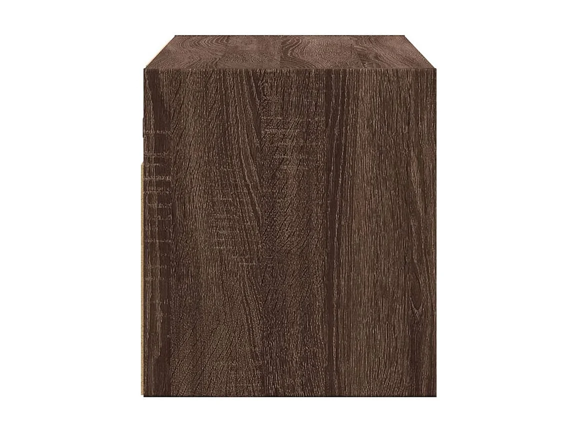 Meuble TV mural avec lumière LED chêne marron 80x31x35