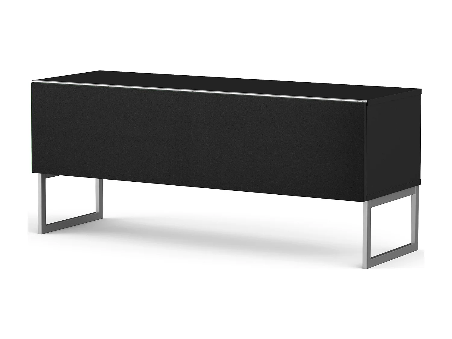 Meuble TV tissu acoustique et bois mélaminé noir Palermo 120cm