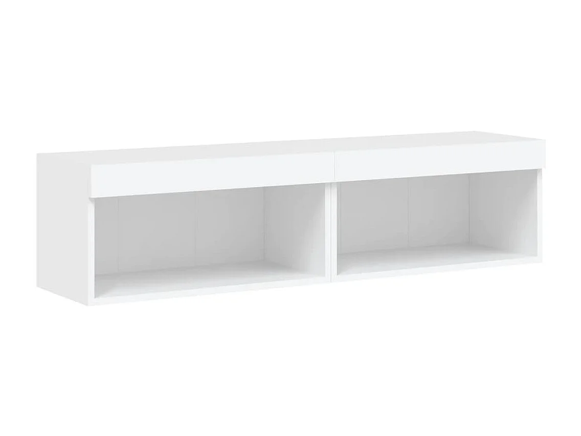 Meuble TV avec lumière LED 2 pc blanc 60x30x30