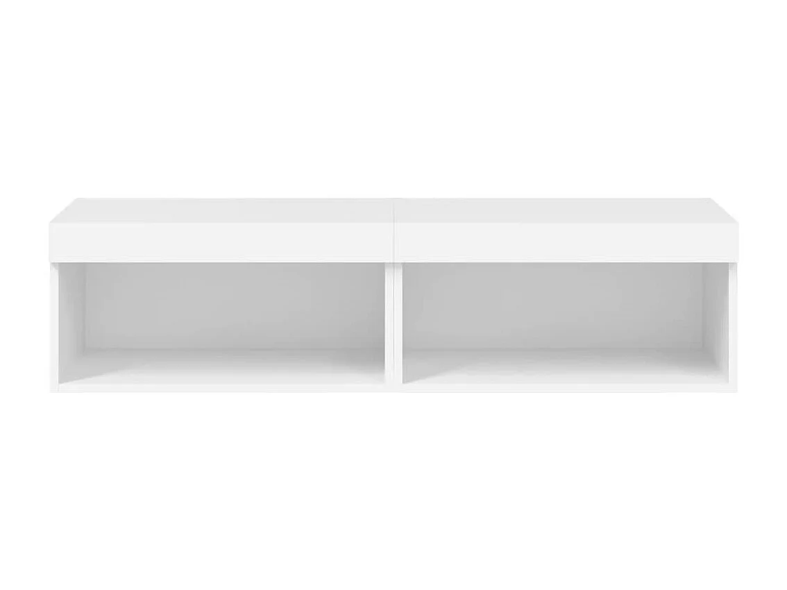 Meuble TV avec lumière LED 2 pc blanc 60x30x30