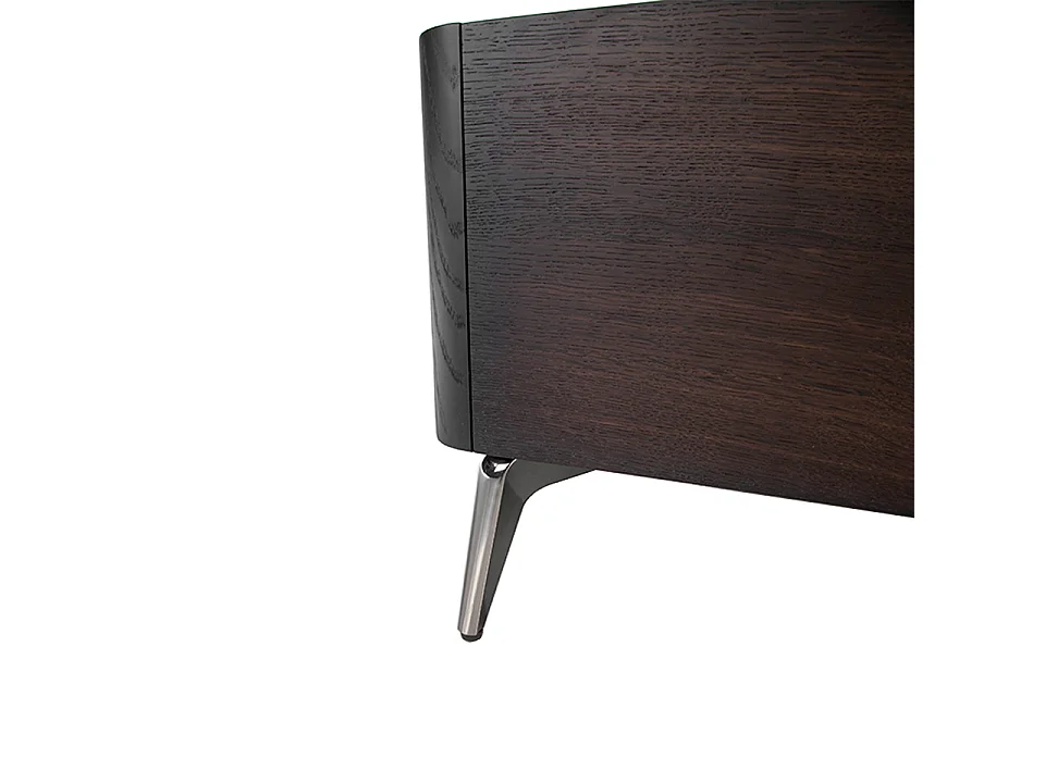 Meuble TV rectangle porcelaine marbré et bois de wengé Wendy