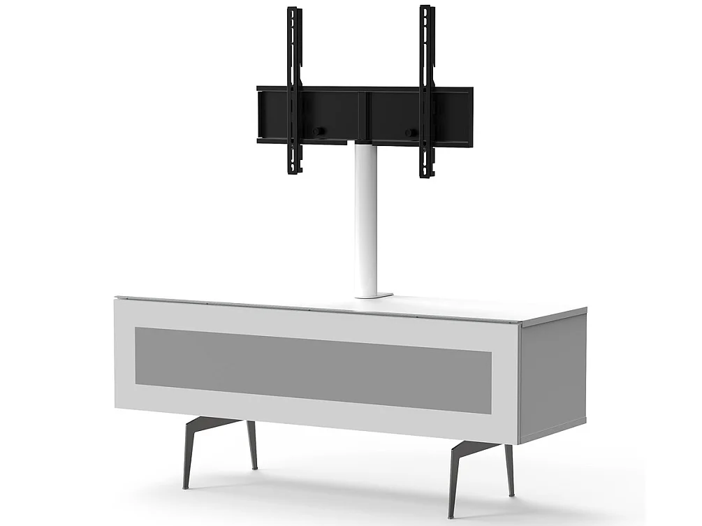 Meuble TV avec support écran verre infrarouge et mélaminé gris Saratov 120cm