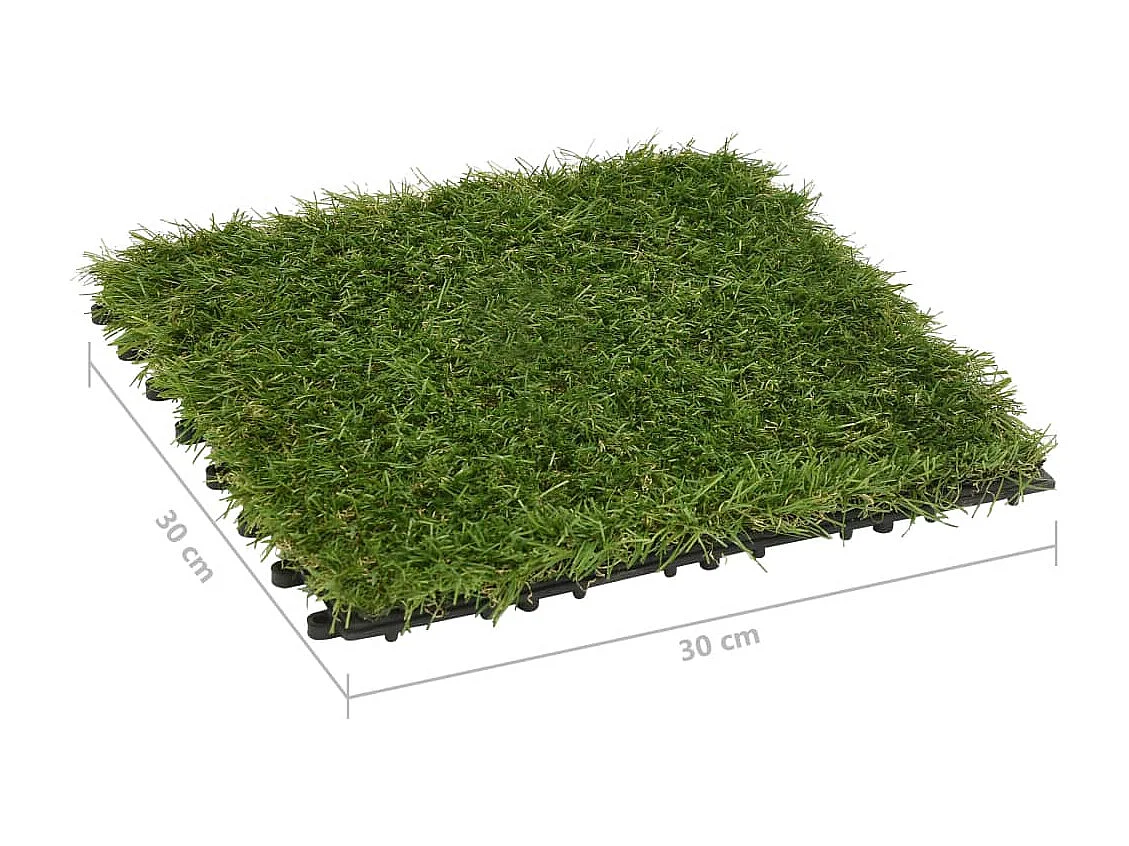 Carreaux de gazon artificiel 11 pc Vert 30x30
