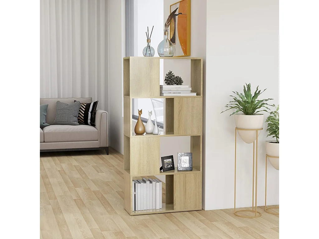 Bibliothèque-Séparateur de pièce Chêne Sonoma 60x24x124,5
