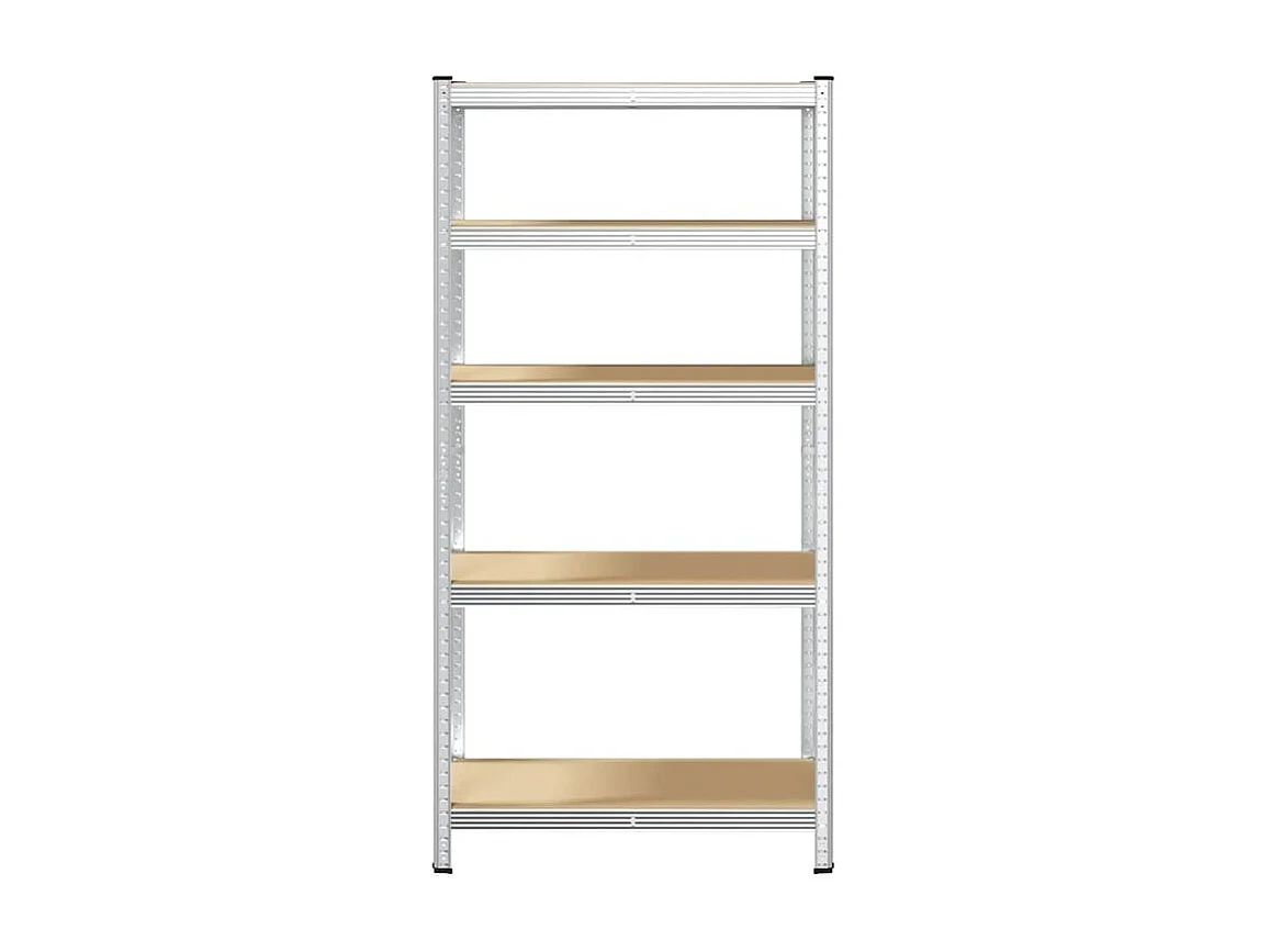 Étagère de rangement 5 niveaux Argenté Acier et bois ingénierie