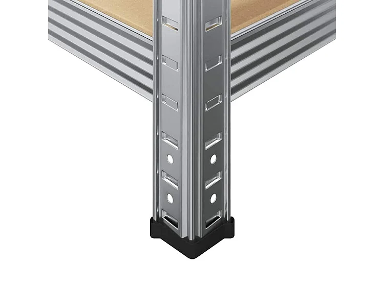 Étagère de rangement 5 niveaux Argenté Acier et bois ingénierie