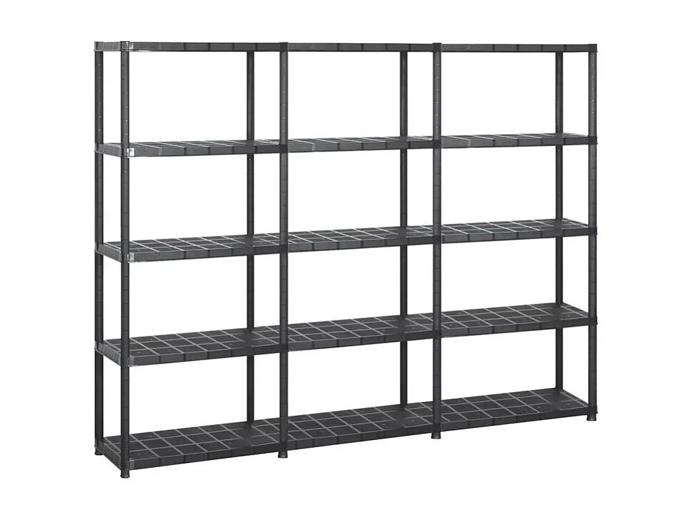 Étagère de rangement à 5 niveaux Noir 213x38x170 Plastique