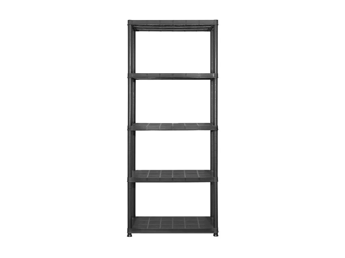 Étagère de rangement à 5 niveaux Noir 213x38x170 Plastique